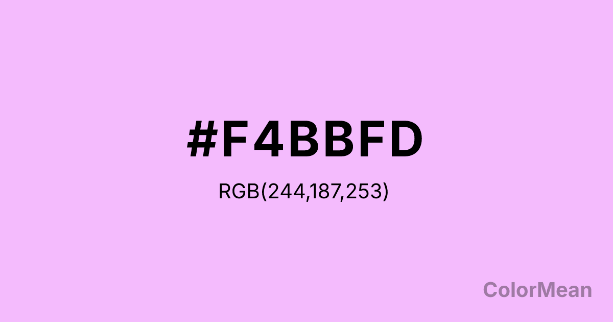 Color swatch image showing #F4BBFD with RGB(244,187,253) values