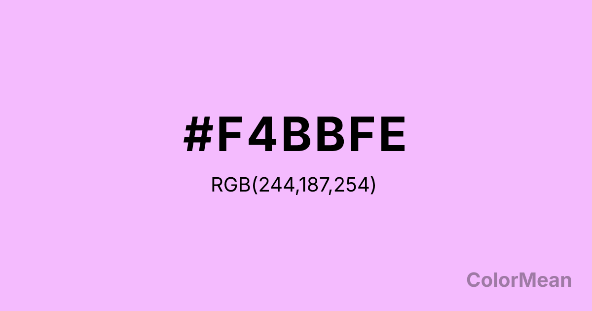 Color swatch image showing #F4BBFE with RGB(244,187,254) values