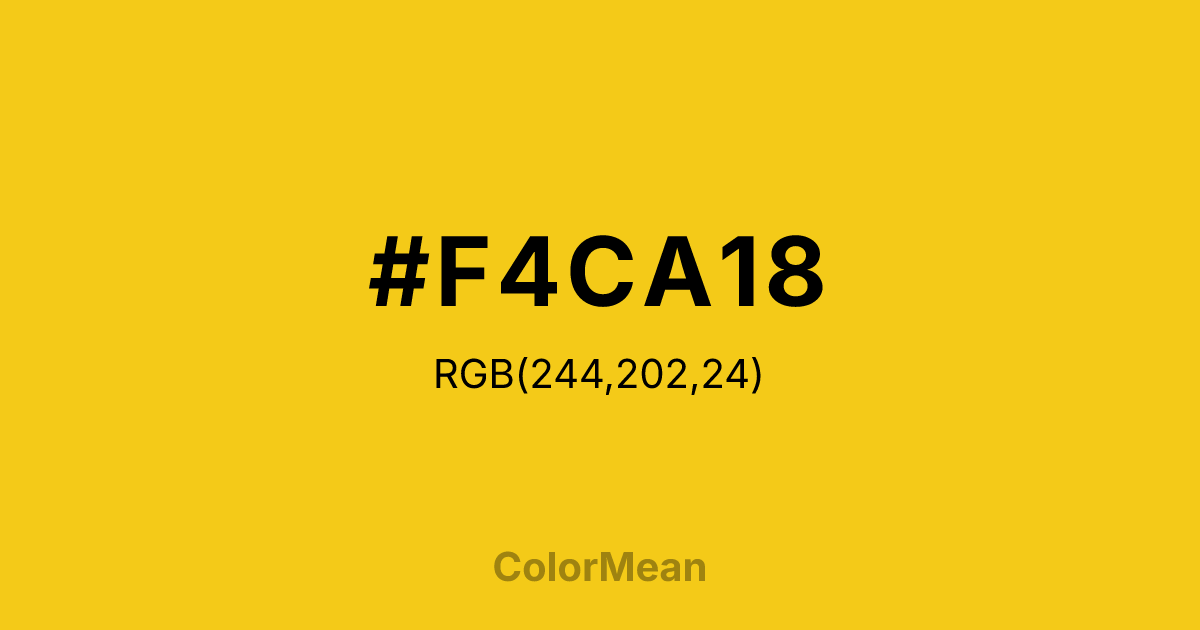 Color swatch image showing #F4CA18 with RGB(244,202,24) values