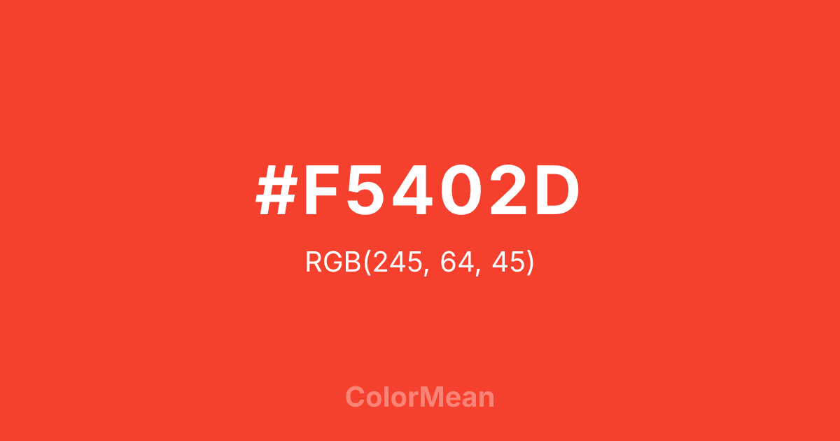 Color swatch image showing #F5402D with RGB(245,64,45) values