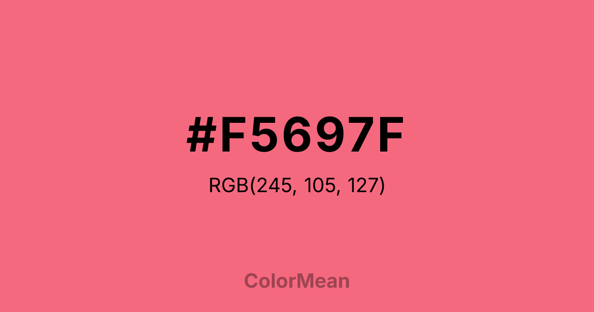 Color swatch image showing #F5697F with RGB(245,105,127) values