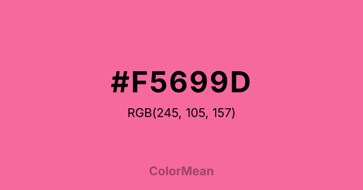 Color swatch image showing #F5699D with RGB(245,105,157) values