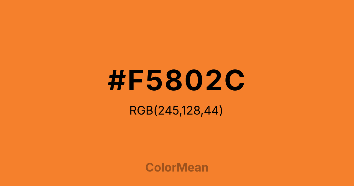 Color swatch image showing #F5802C with RGB(245,128,44) values