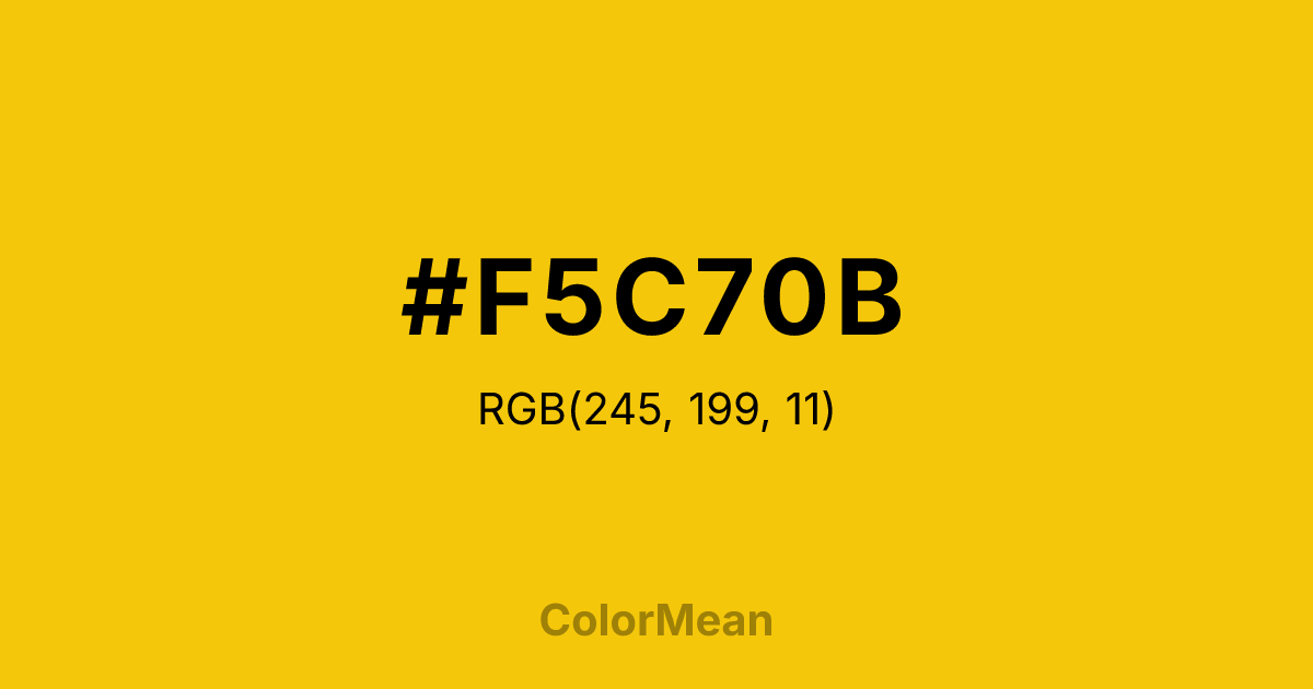 Color swatch image showing #F5C70B with RGB(245,199,11) values