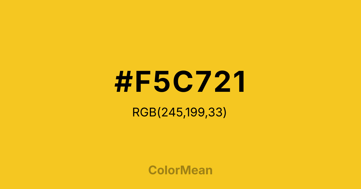 Color swatch image showing #F5C721 with RGB(245,199,33) values