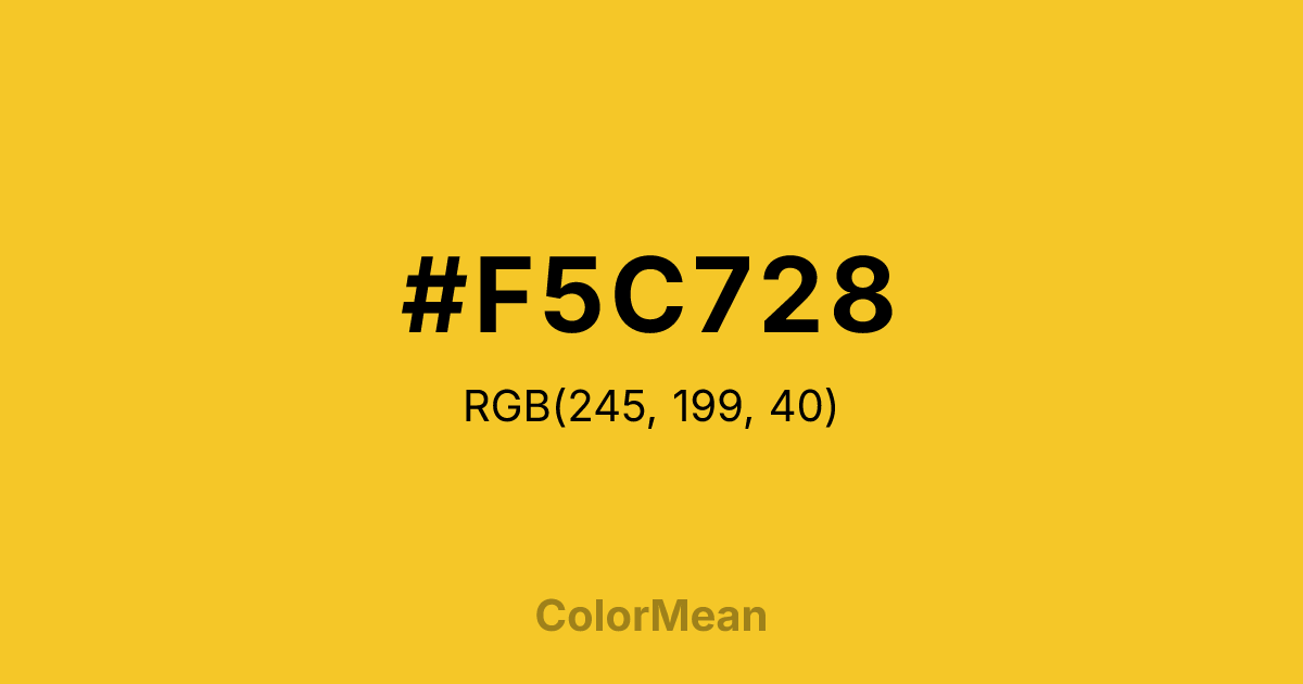 Color swatch image showing #F5C728 with RGB(245,199,40) values
