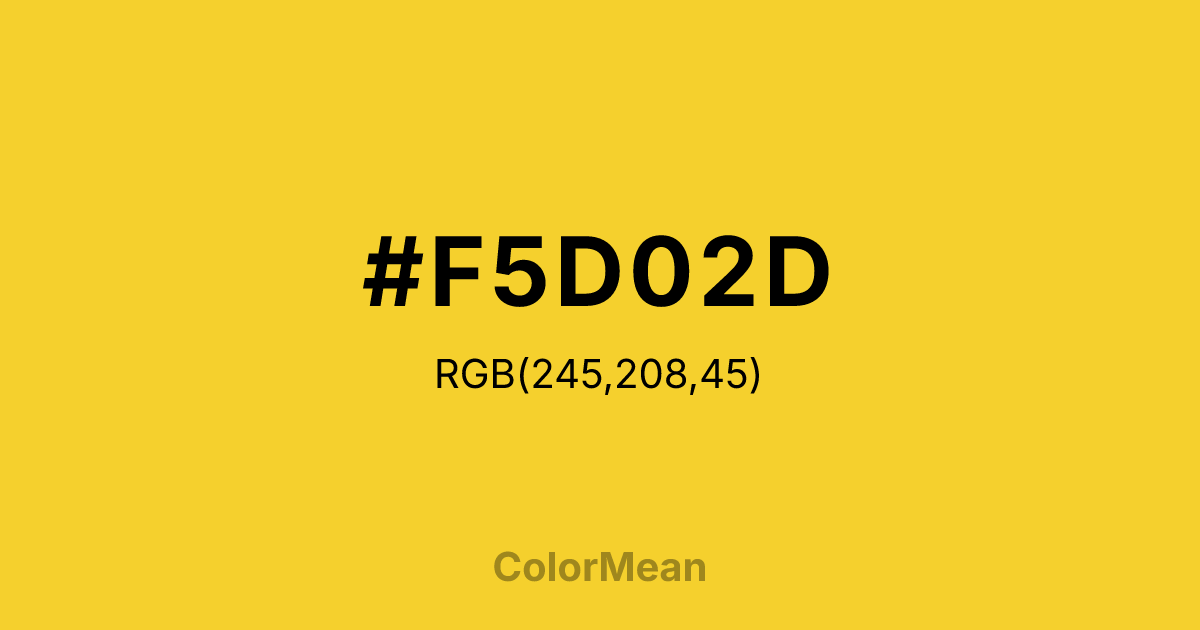 Color swatch image showing #F5D02D with RGB(245,208,45) values