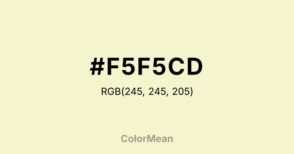 Color swatch image showing #F5F5CD with RGB(245,245,205) values