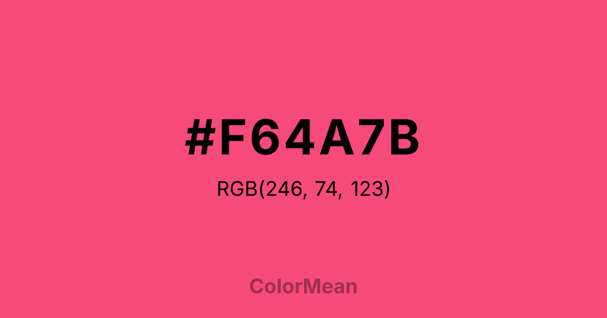 Color swatch image showing #F64A7B with RGB(246,74,123) values