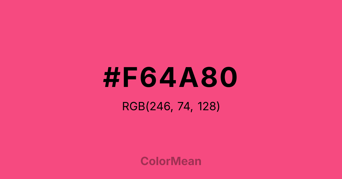 Color swatch image showing #F64A80 with RGB(246,74,128) values