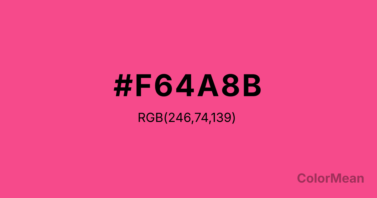 Color swatch image showing #F64A8B with RGB(246,74,139) values
