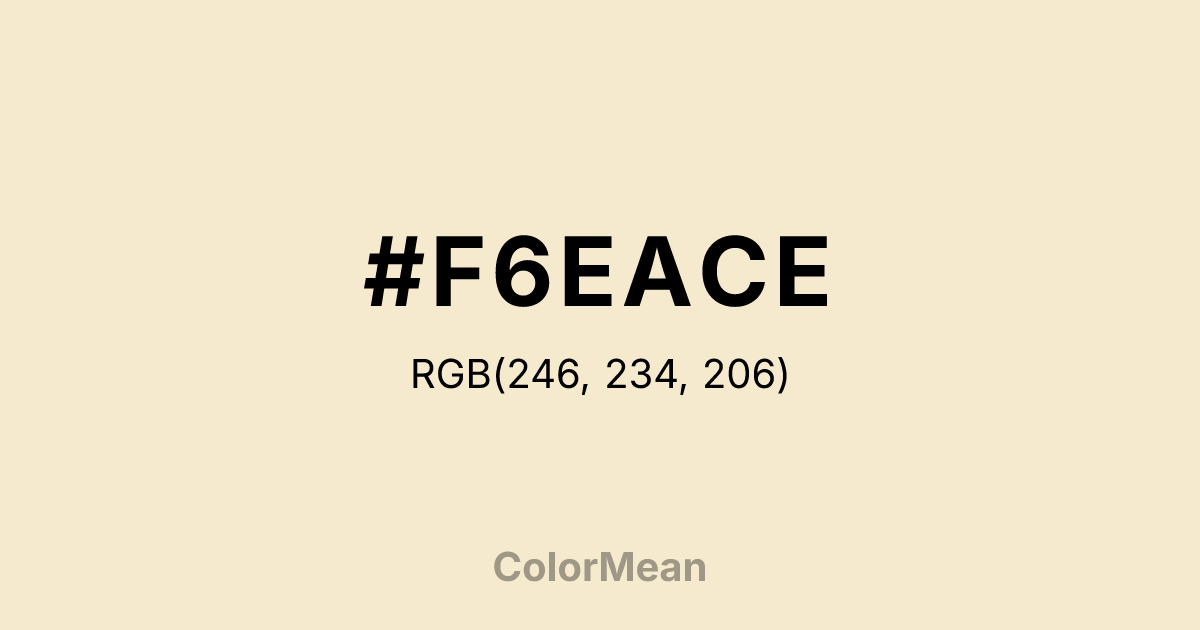 Color swatch image showing #F6EACE with RGB(246,234,206) values
