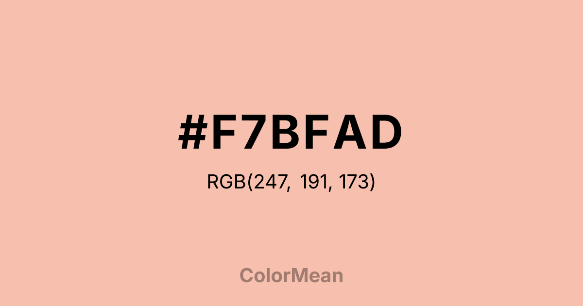 Color swatch image showing #F7BFAD with RGB(247,191,173) values