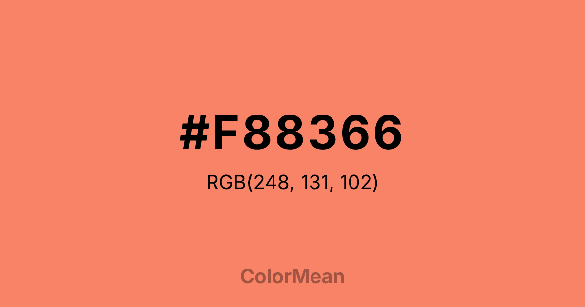 Color swatch image showing #F88366 with RGB(248,131,102) values