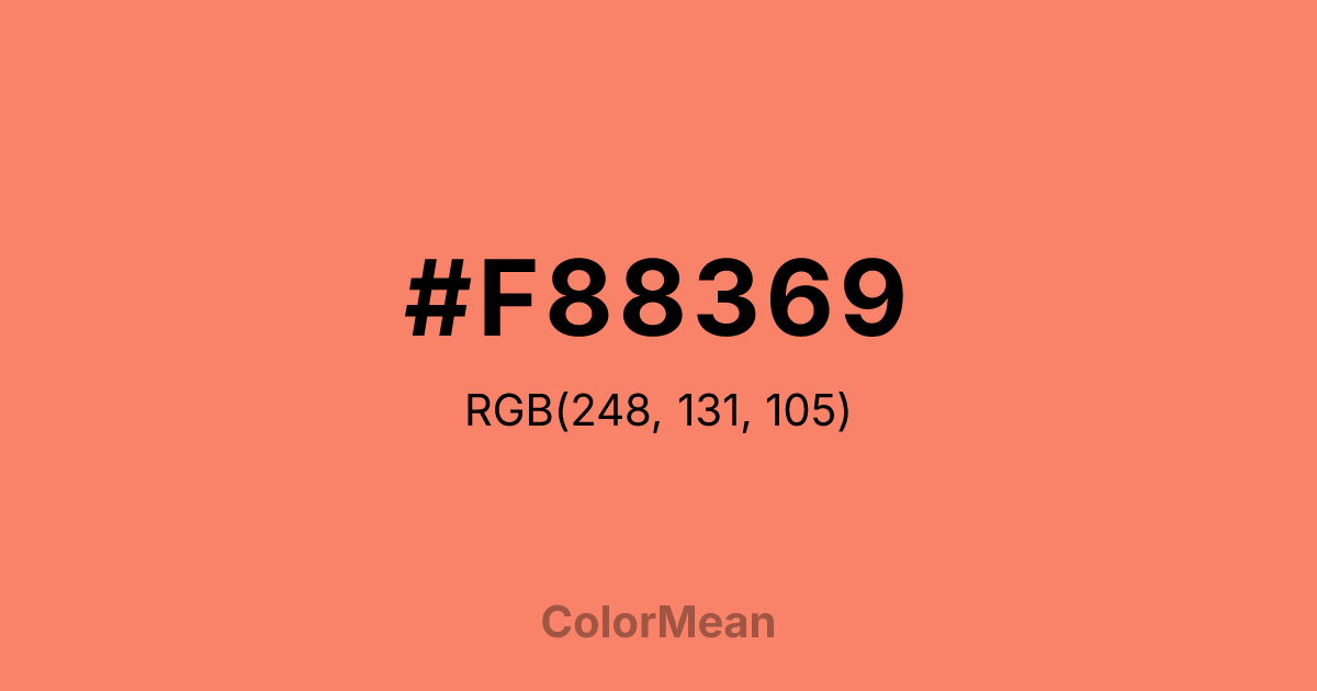 Color swatch image showing #F88369 with RGB(248,131,105) values