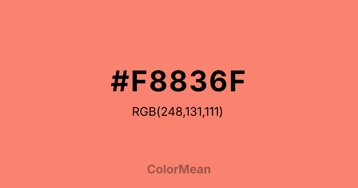 Color swatch image showing #F8836F with RGB(248,131,111) values