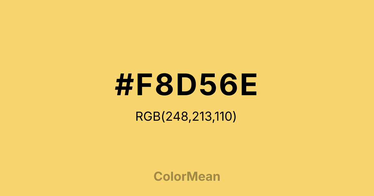 Color swatch image showing #F8D56E with RGB(248,213,110) values