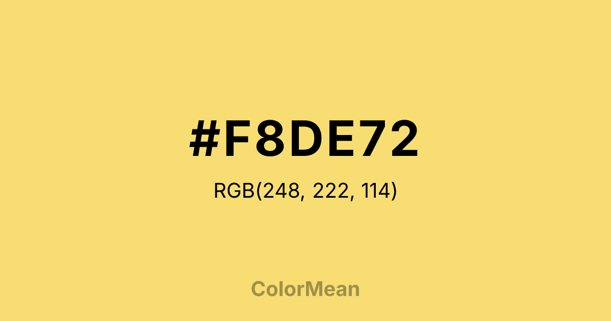 Color swatch image showing #F8DE72 with RGB(248,222,114) values