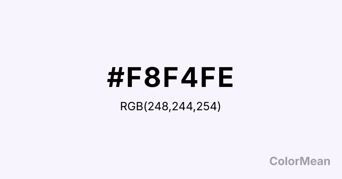 Color swatch image showing #F8F4FE with RGB(248,244,254) values