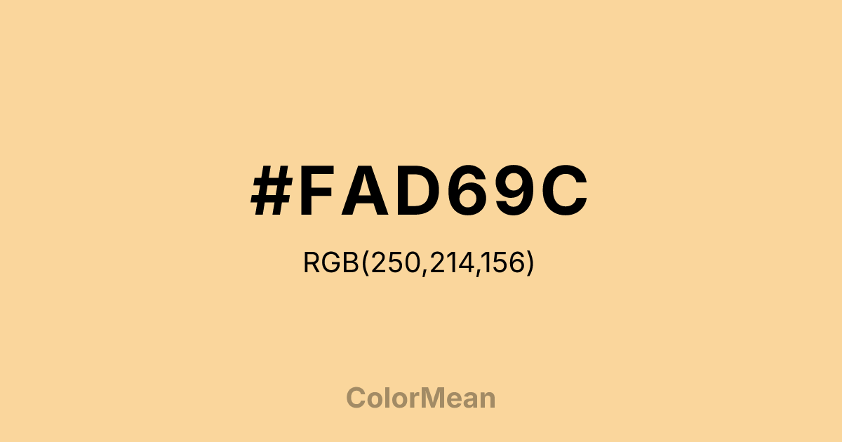 Color swatch image showing #FAD69C with RGB(250,214,156) values