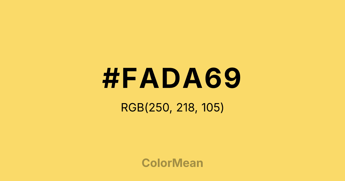 Color swatch image showing #FADA69 with RGB(250,218,105) values