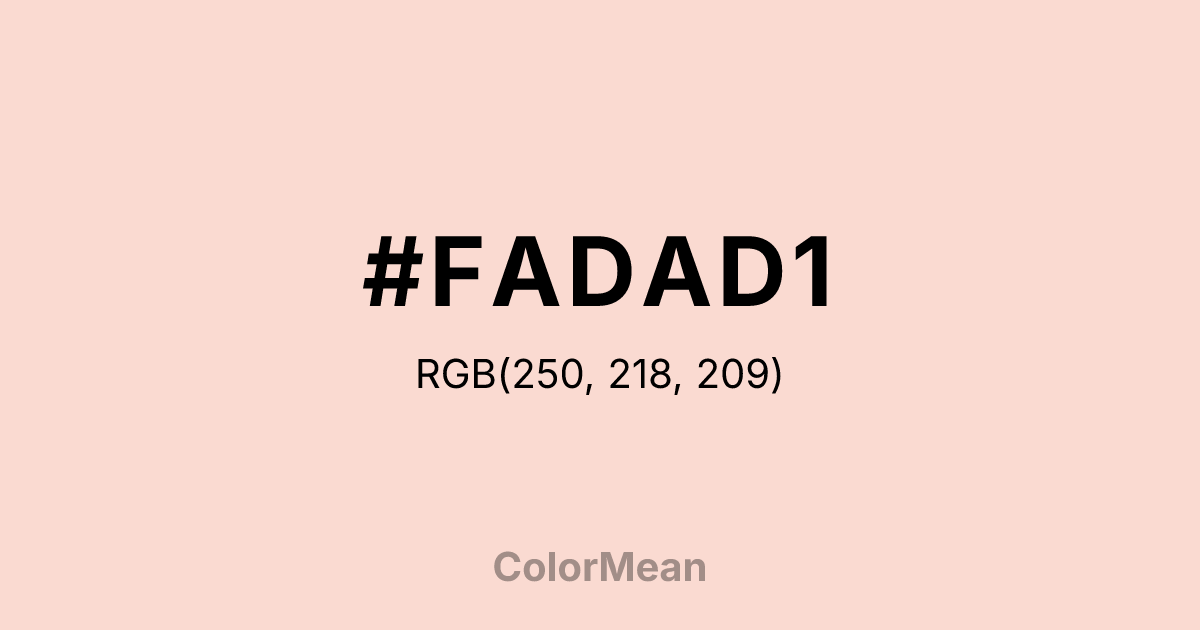 Color swatch image showing #FADAD1 with RGB(250,218,209) values