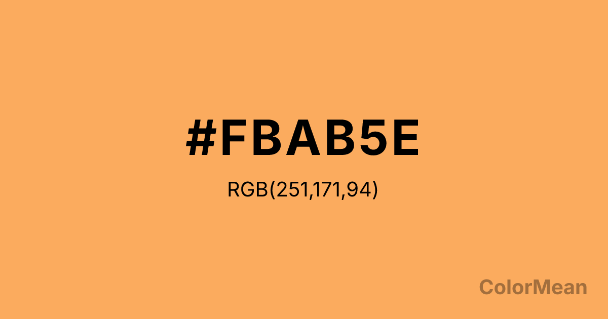 Color swatch image showing #FBAB5E with RGB(251,171,94) values