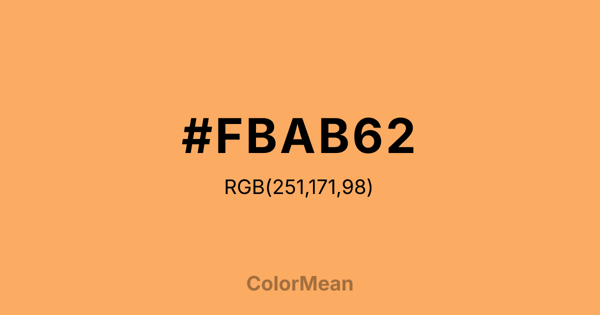 Color swatch image showing #FBAB62 with RGB(251,171,98) values