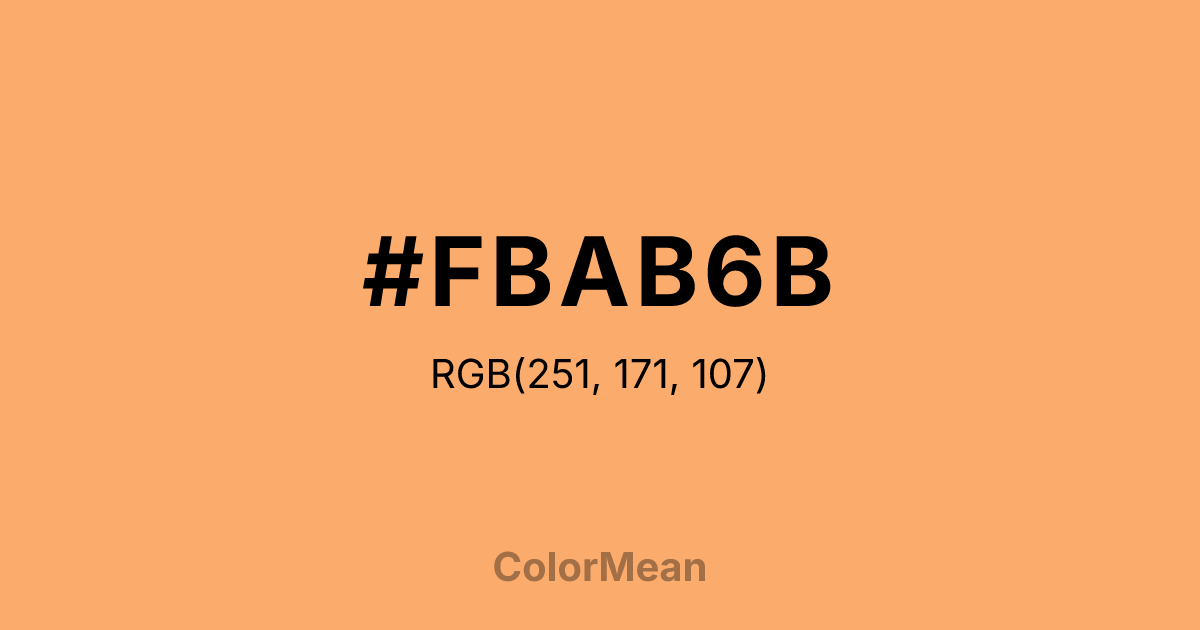 Color swatch image showing #FBAB6B with RGB(251,171,107) values
