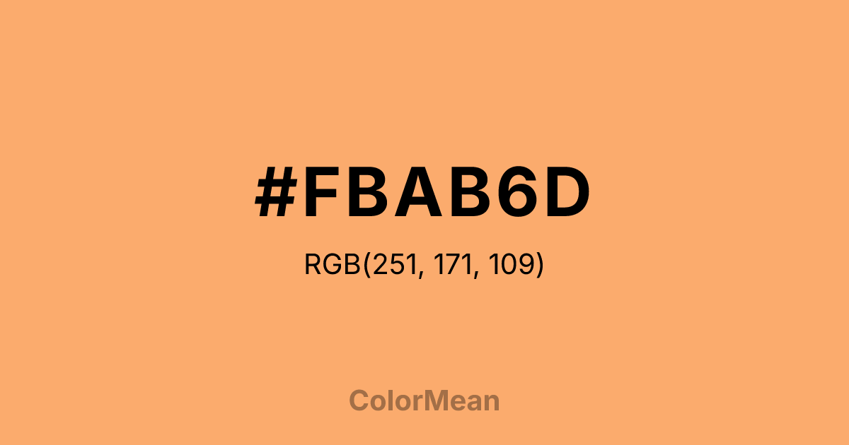 Color swatch image showing #FBAB6D with RGB(251,171,109) values