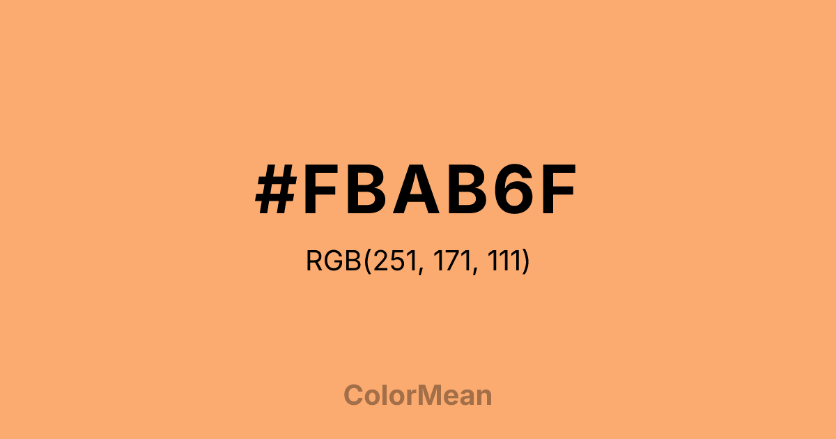 Color swatch image showing #FBAB6F with RGB(251,171,111) values