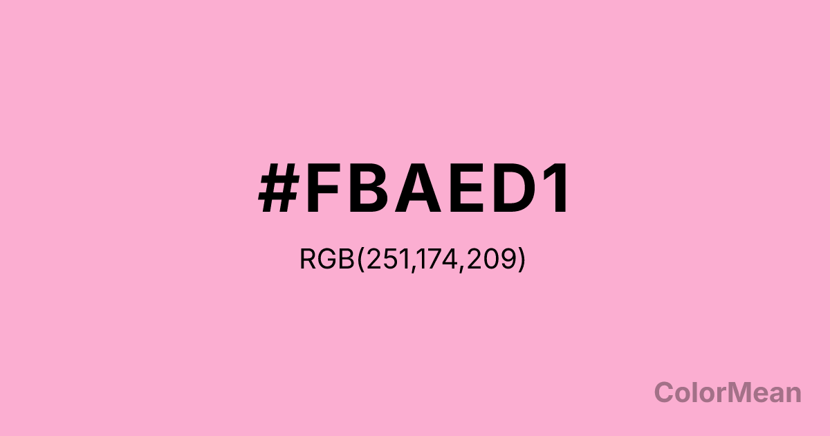 Color swatch image showing #FBAED1 with RGB(251,174,209) values