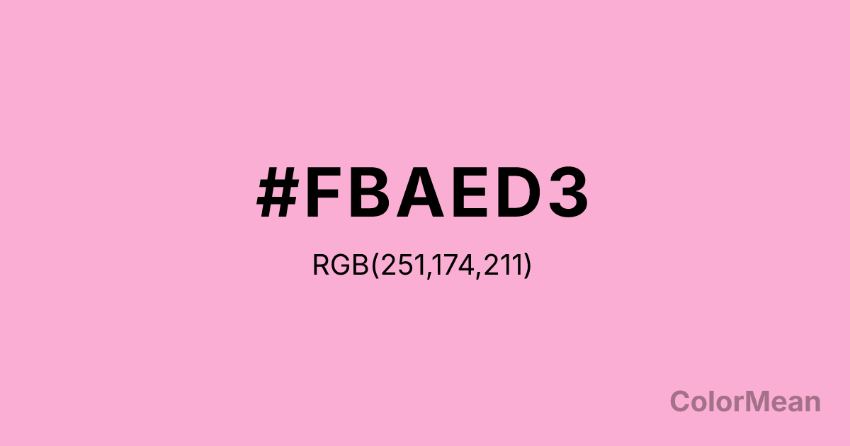 Color swatch image showing #FBAED3 with RGB(251,174,211) values