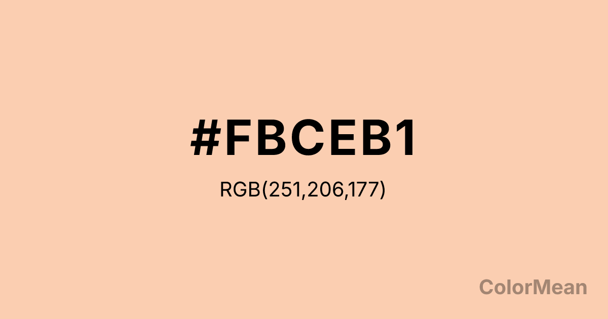 Color swatch image showing Apricot (#FBCEB1) with RGB(251,206,177) values