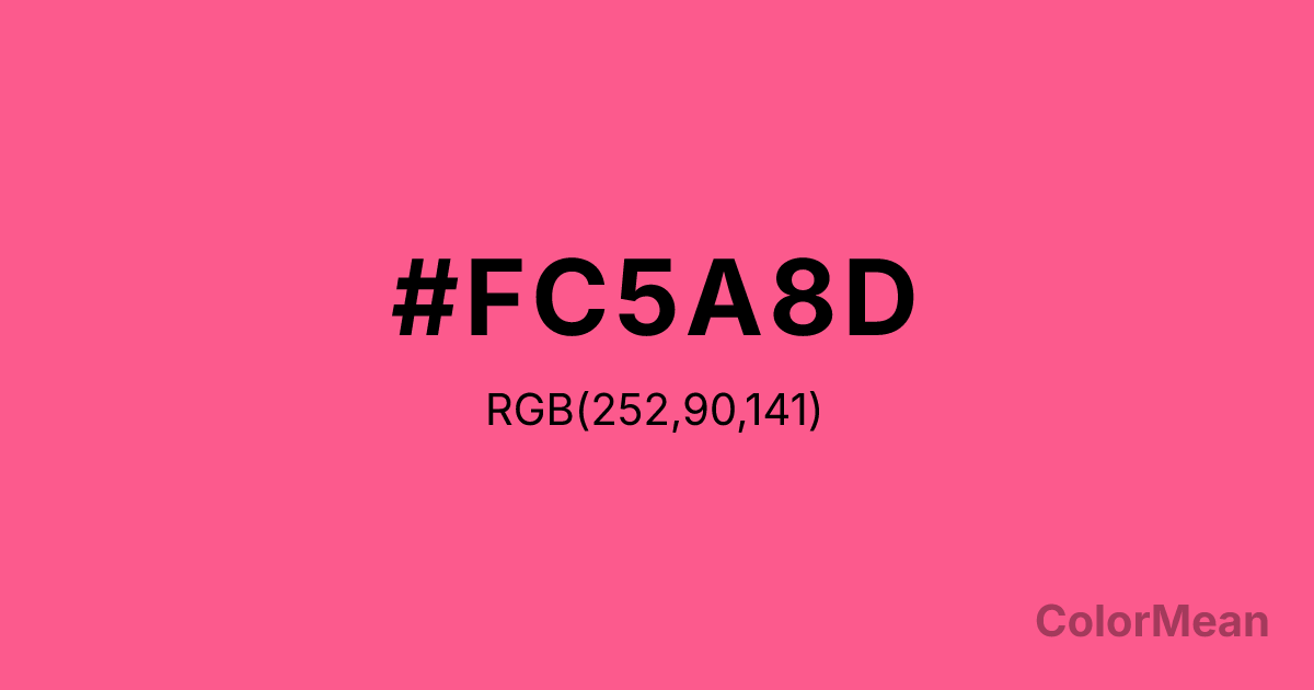 Color swatch image showing Strawberry (#FC5A8D) with RGB(252,90,141) values