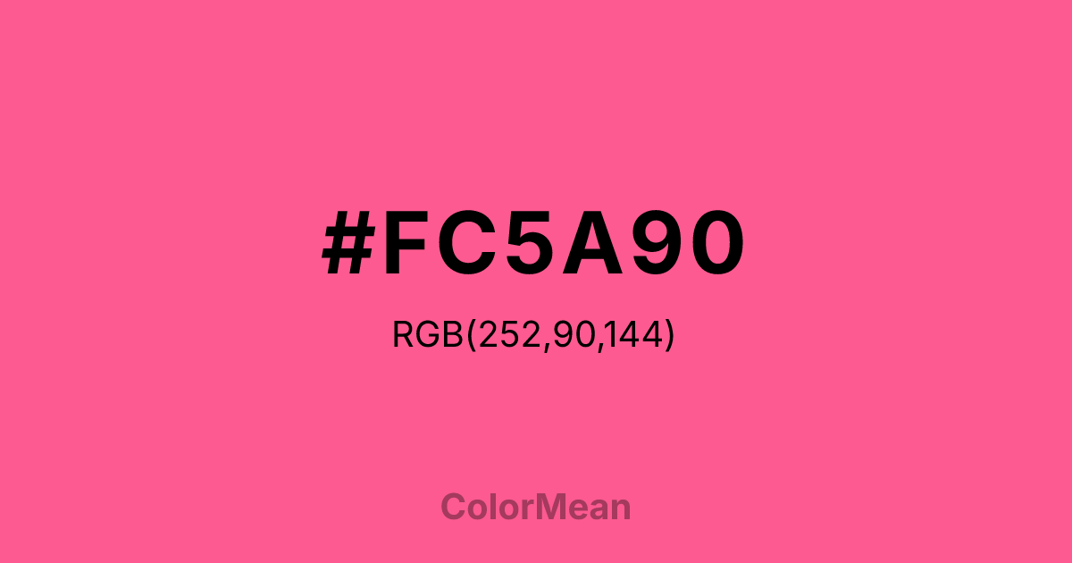 Color swatch image showing #FC5A90 with RGB(252,90,144) values