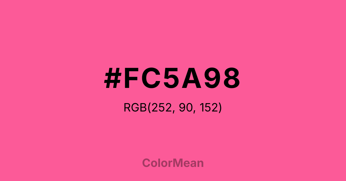 Color swatch image showing #FC5A98 with RGB(252,90,152) values