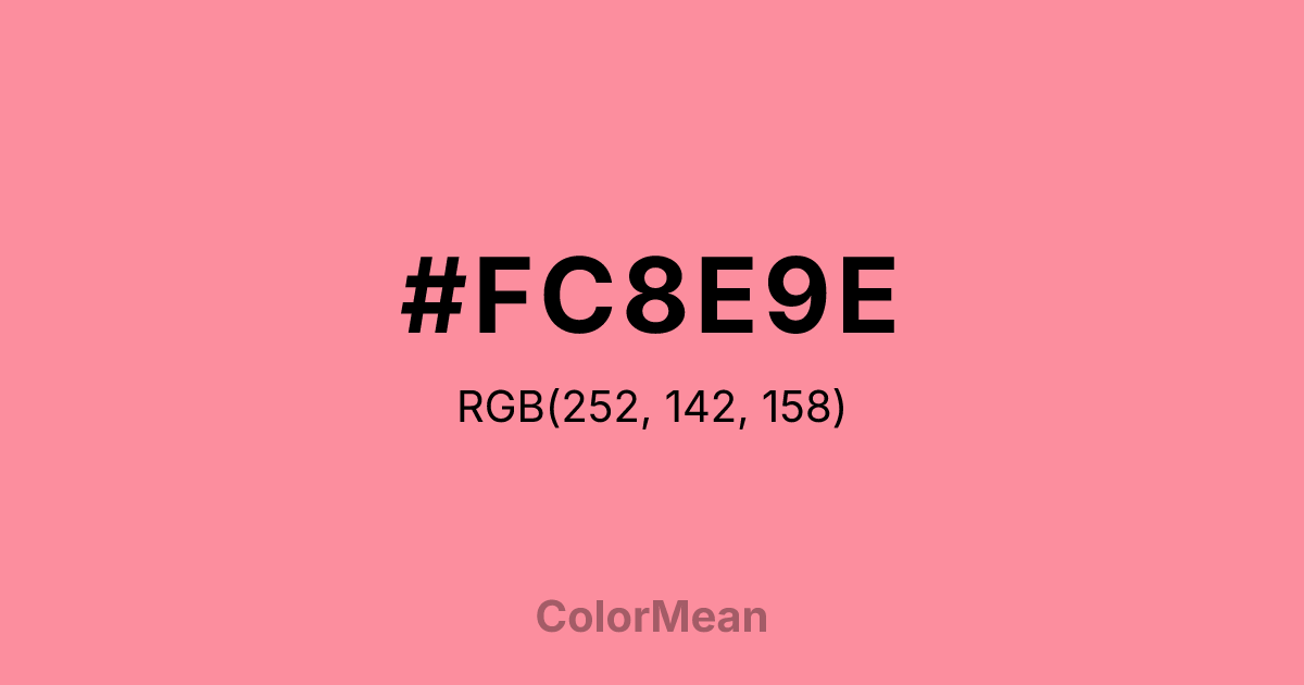Color swatch image showing #FC8E9E with RGB(252,142,158) values