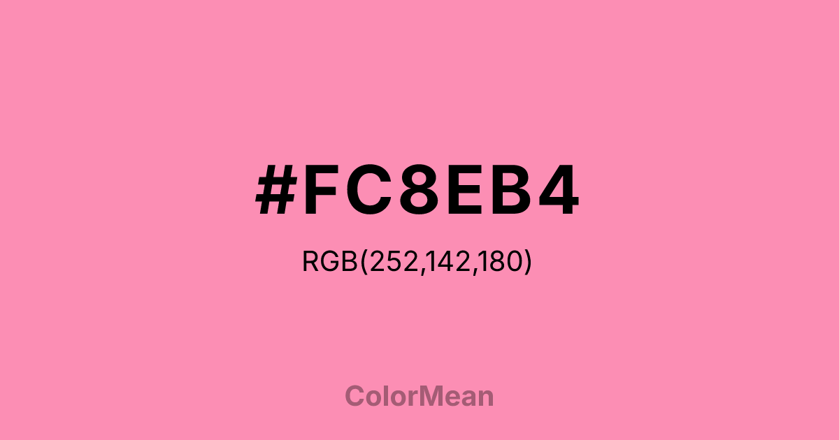 Color swatch image showing #FC8EB4 with RGB(252,142,180) values