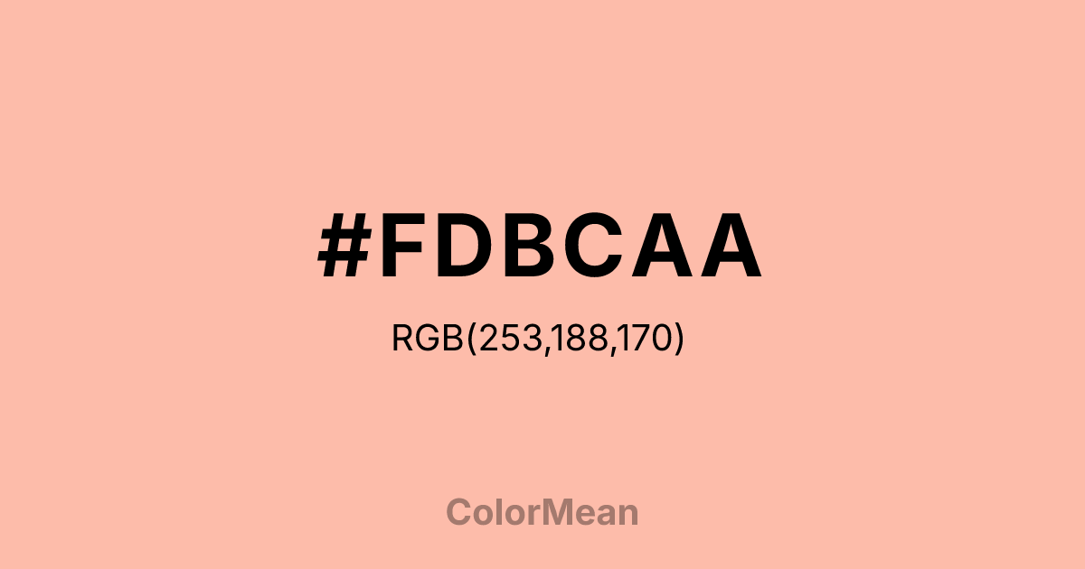 Color swatch image showing #FDBCAA with RGB(253,188,170) values