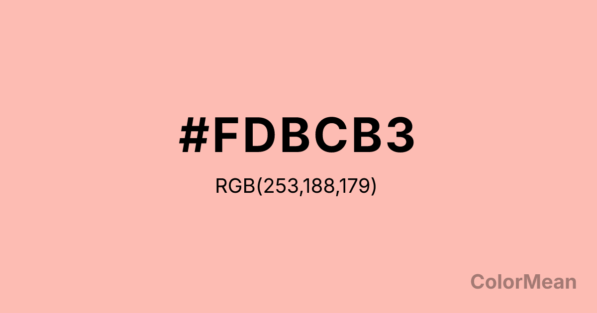 Color swatch image showing #FDBCB3 with RGB(253,188,179) values