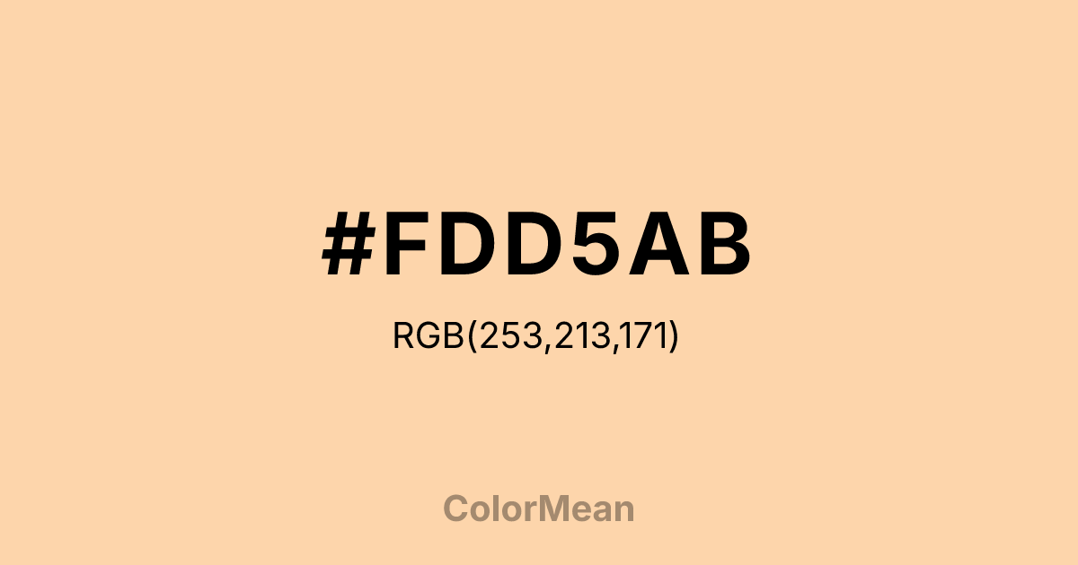 Color swatch image showing #FDD5AB with RGB(253,213,171) values