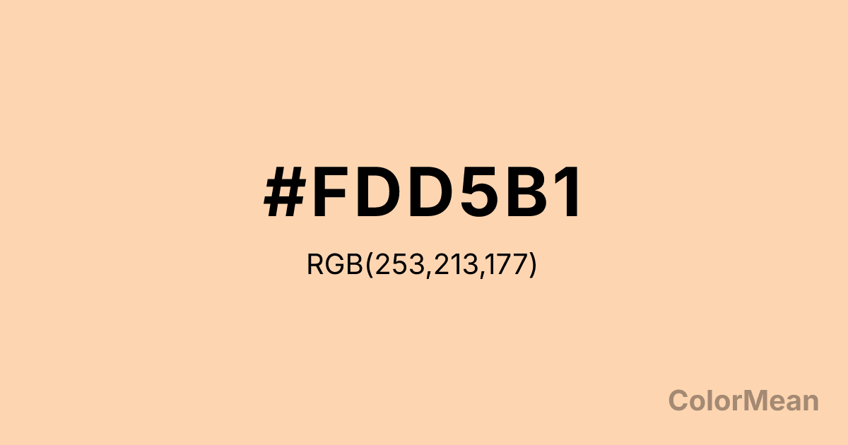 Color swatch image showing Light apricot (#FDD5B1) with RGB(253,213,177) values