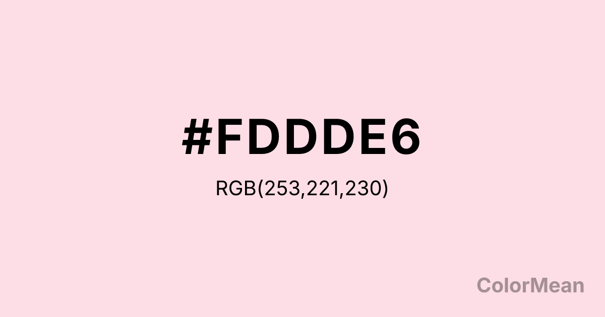 Color swatch image showing Piggy Pink (#FDDDE6) with RGB(253,221,230) values