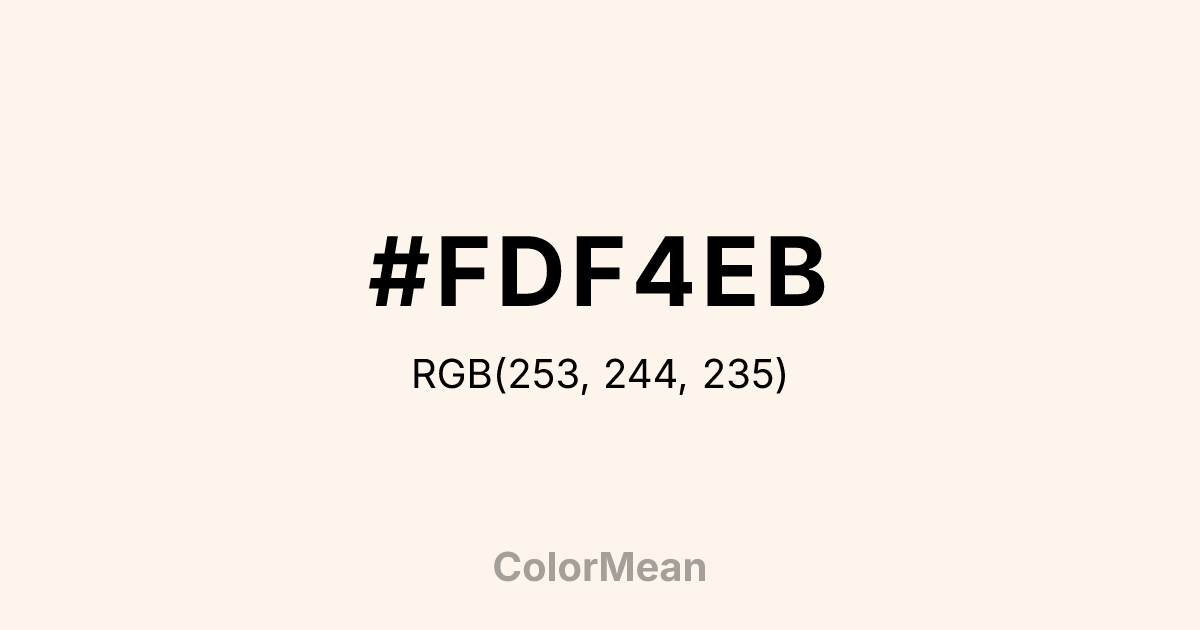 Color swatch image showing #FDF4EB with RGB(253,244,235) values
