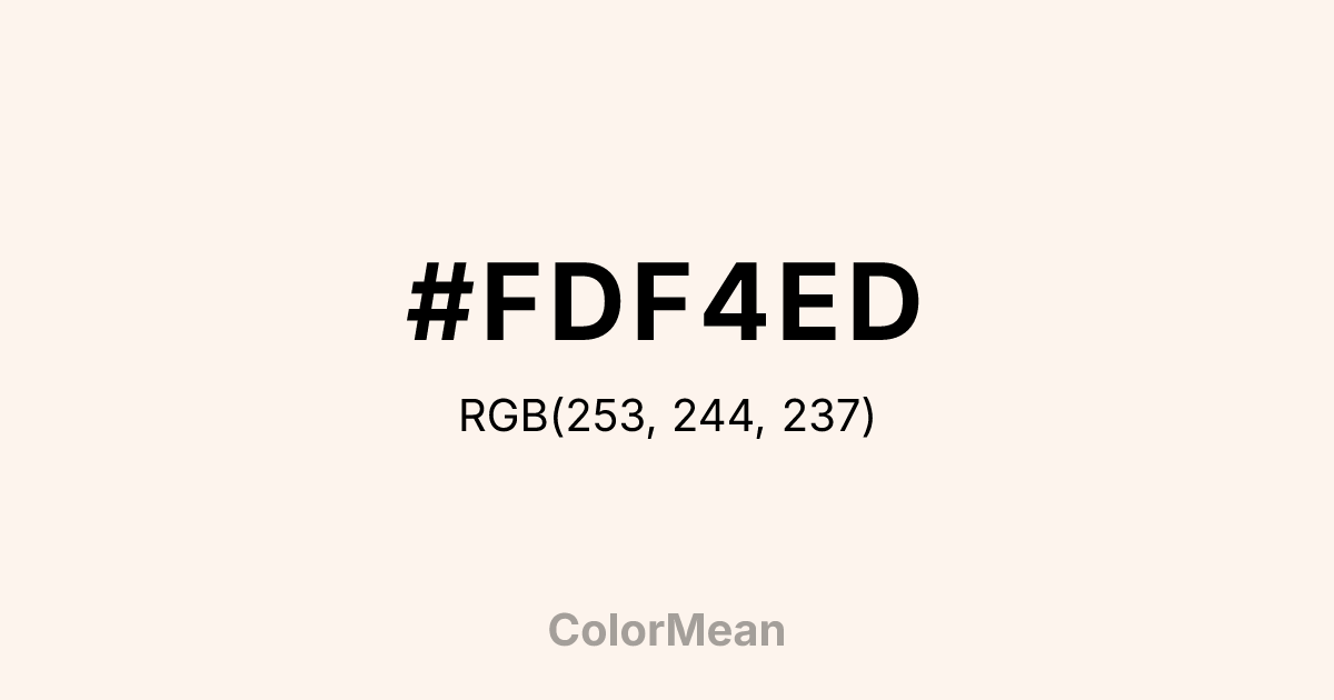 Color swatch image showing #FDF4ED with RGB(253,244,237) values