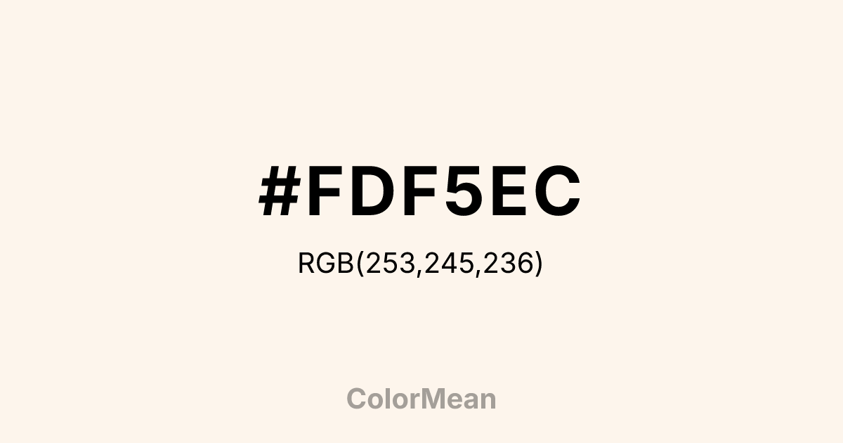 Color swatch image showing #FDF5EC with RGB(253,245,236) values