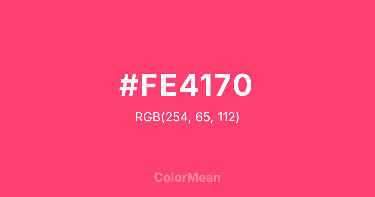 Color swatch image showing #FE4170 with RGB(254,65,112) values
