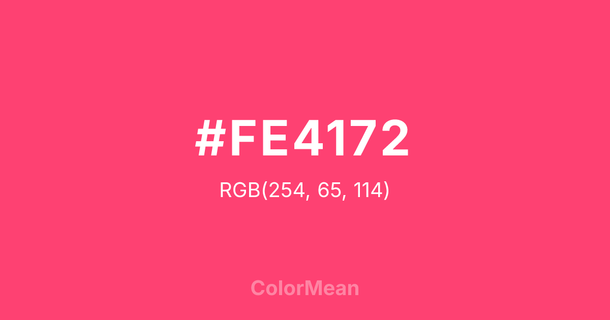 Color swatch image showing #FE4172 with RGB(254,65,114) values