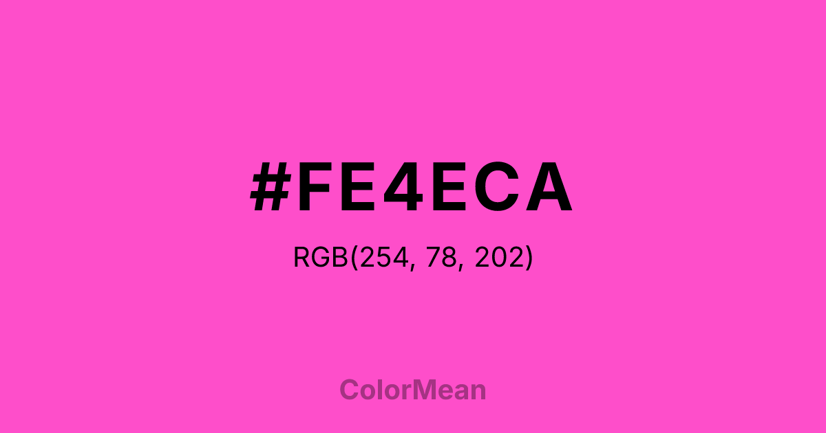 Color swatch image showing #FE4ECA with RGB(254,78,202) values